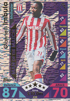 Gianelli Imbula Stoke City 2016/17 Topps Match Attax Man of the Match #438